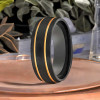 Personalized Men's Tungsten Ring Dome Groove Matte Brush