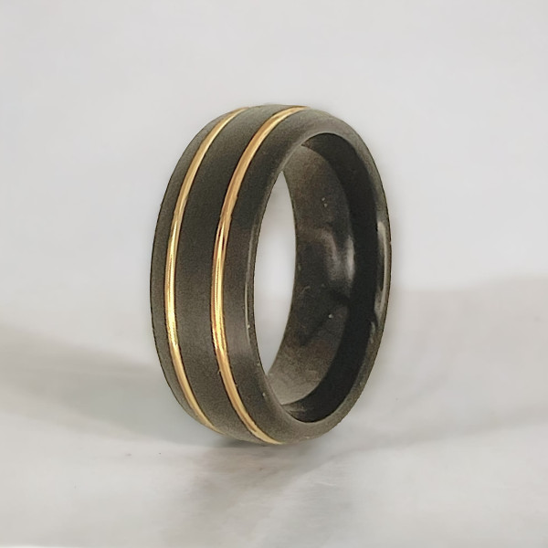 Gepersonaliseerde Tungsten Ring Dome Groove Matte Brush voor heren