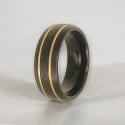 Anillo de bodas de carburo de tungsteno negro cepillado