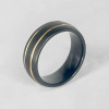 Bague personnalisee homme tungstene dome rainure mat brosse