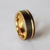 Bague de mariage tungstène noire rainurée (Dupliqué)
