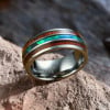 Bague personnalisee homme anneau tungstene bois nacre a graver