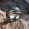Anello da uomo personalizzato, anello in tungsteno, legno di madreperla da incidere