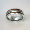 Bague personnalisee homme anneau tungstene bois nacre a graver
