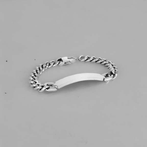Bracelet personnalise homme gourmette acier chaine a graver