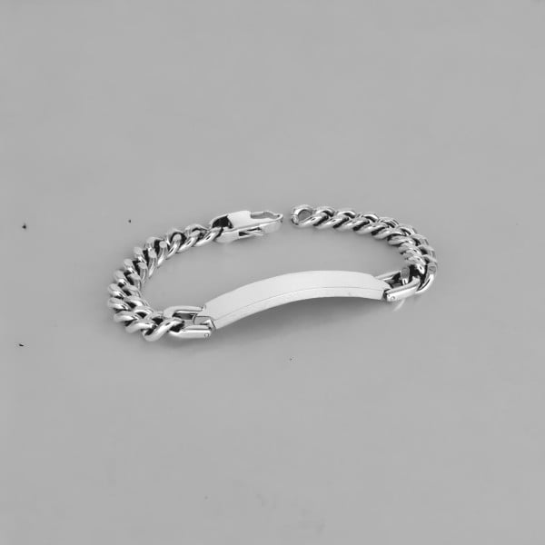 Bracelet personnalise homme gourmette acier chaine a graver
