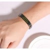 Personalisiertes Herrenarmband aus Stahl mit Panzerplatte