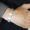 Bracelet personnalise homme gourmette acier brosse plaque