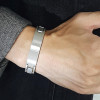 Personalized men's bracelet steel curb brush plate