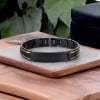 Bracelet personnalise homme gourmette acier brosse plaque