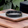 Personalized men's bracelet steel curb brush plate