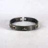 N Bracelet personnalise homme gourmette acier brosse plaque
