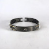 Bracelet personnalise homme gourmette acier brosse plaque