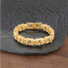 Men's Black Stainless Steel Moto Chain Biker Bracelet