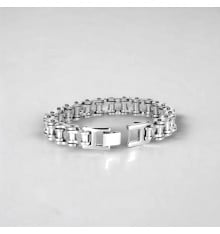 Men's Stainless Steel Bracelet - Motorcycle Chain Design, Biker Style