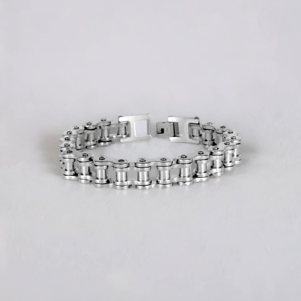 Bracciale Acciaio Da Uomo A Catena Cubana 8,5/10,5cm