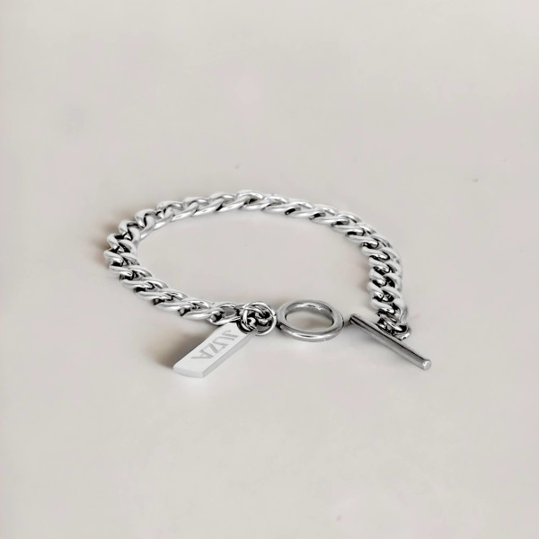 Pulsera personalizada para hombre y mujer, cadena de acero para grabar