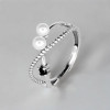 Bague argent infini ouverte perles d'eau douce