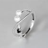 Bague argent infini ouverte perles d'eau douce