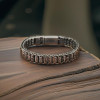 Bracelet homme argent massif tresse symbole OM