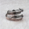 Anello in argento aperto regolabile martellato (Dupliqué)