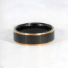 Bague personnalisee tungstene homme finition brosse noir bleu