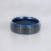 Bague personnalisee tungstene homme finition brosse noir bleu