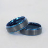 Bague personnalisee tungstene homme finition brosse noir bleu