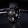 Customizable wood line faceted brushed tungsten ring (Dupliqué)