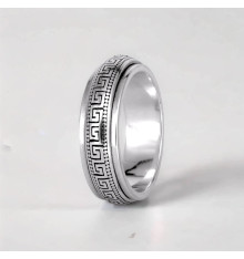 Anello girevole antistress in argento massiccio – modello greco
