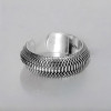 Bague ouverte argent motif maille serpent homme femme