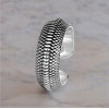 Bague ouverte argent motif maille serpent homme femme