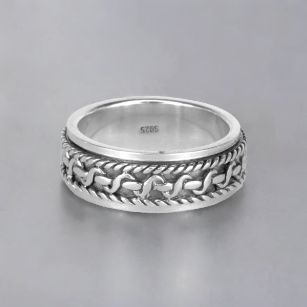 Homme Argent Sterling Anneau Bague Mariage Côtelé 925 Poinçonnée Tailles R - Z