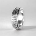 Anello da uomo in argento a treccia rotante antistress