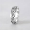Silver ring rotating Celtic anti-stress ring