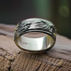 Men's Dragon Sterling Silver Spinner Ring