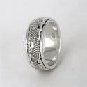 Anello antistress rotante in argento con motivo drago orientale