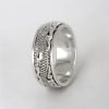 Bague argent anneau homme dragon tournant anti-stress