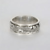 Bague argent anneau homme dragon tournant anti-stress