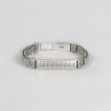 Bracciale da uomo a catena barbazzale con treccia greca in argento massiccio