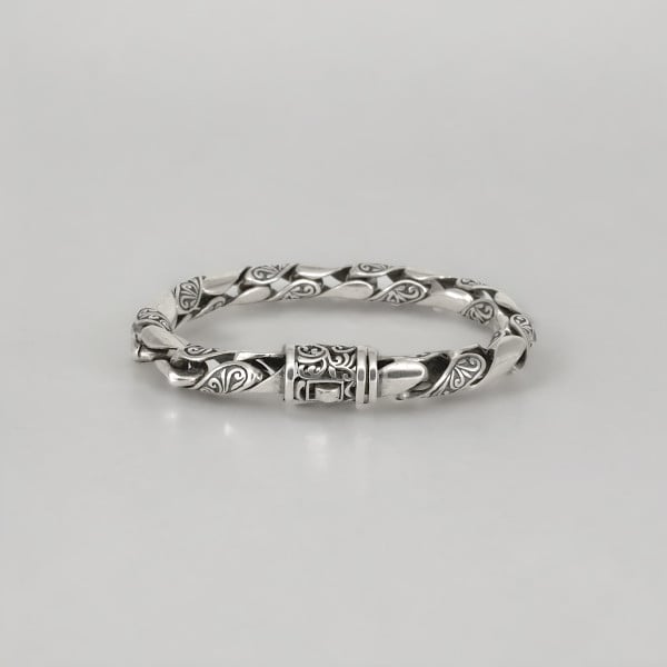 Bracelet homme argent torsade motif celtique viking