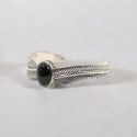 Bracelet jonc argent massif ailes ange onxy noir homme femme