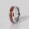 6mm Bague personnalisee homme Tungstene bois laque
