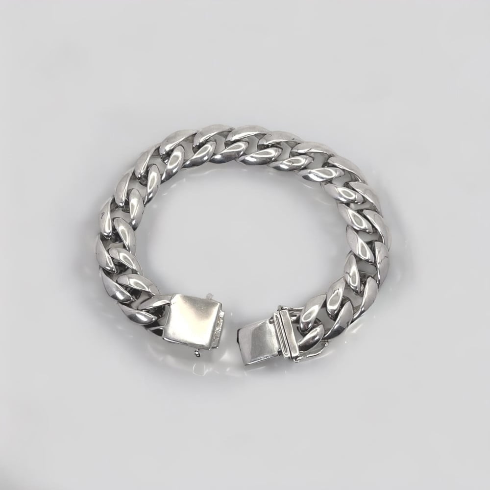 Bracelet homme argent massif chaine epaisse biker motard