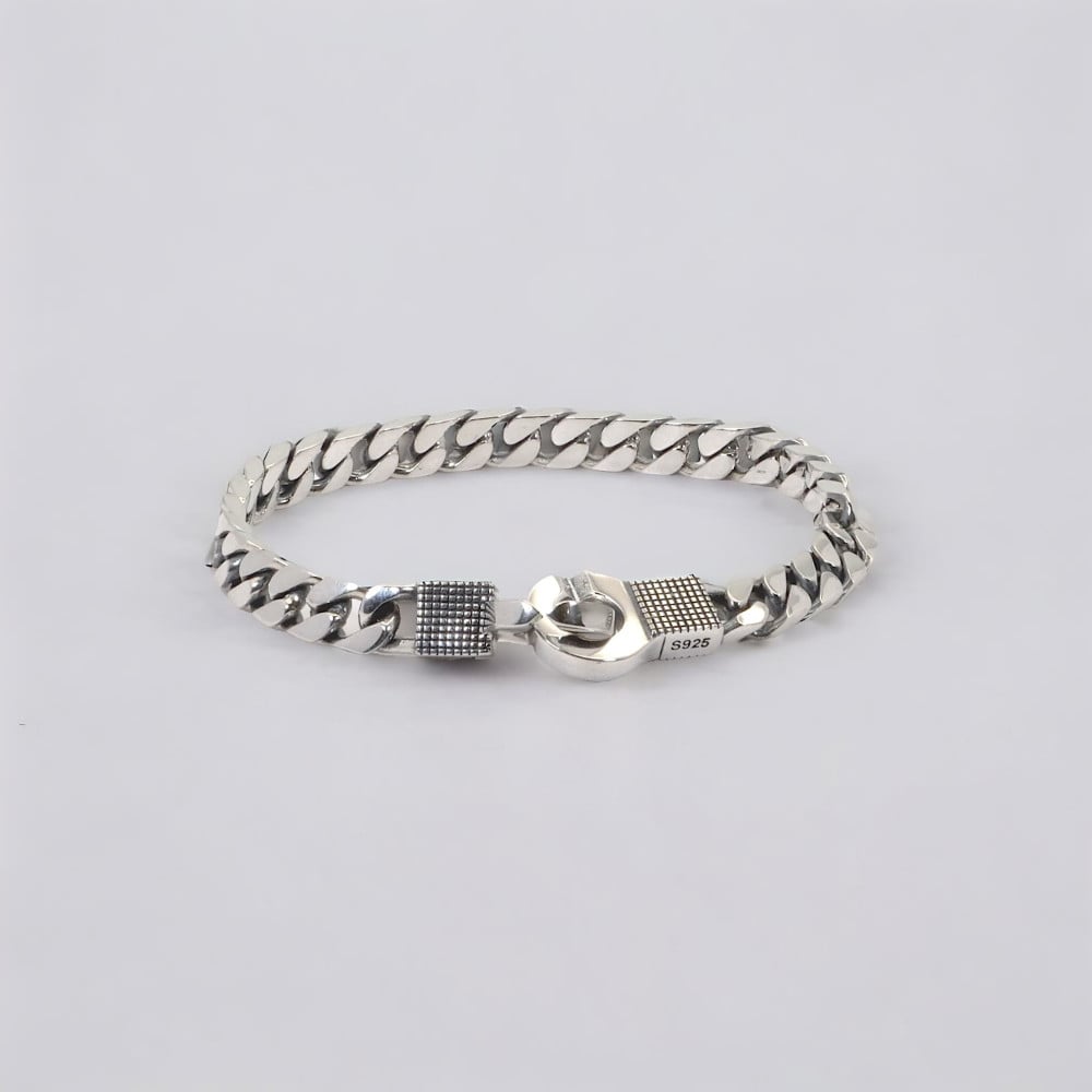 Bracciale a catena con manette infinite in argento da uomo e da donna