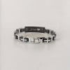 Bracelet personnalise gourmette homme acier caoutchouc