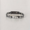 Bracelet personnalise gourmette homme acier caoutchouc
