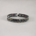 Bracelet homme acier magnétique ligne dorée
