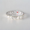Bracciale da uomo in acciaio nero spazzolato magnetico linea oro