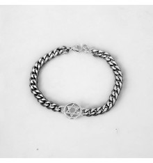 Cuban chain bracelet steel star of david